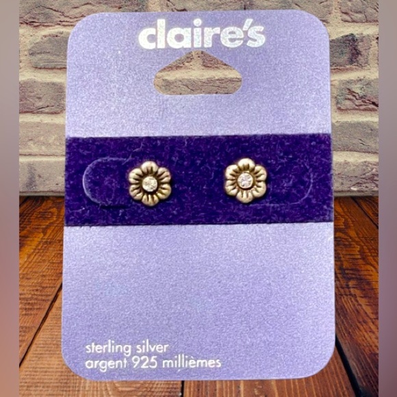 (.925 Sterling Silver) - Claire’s Sterling Silver Earrings  - New - Picture 1 of 3